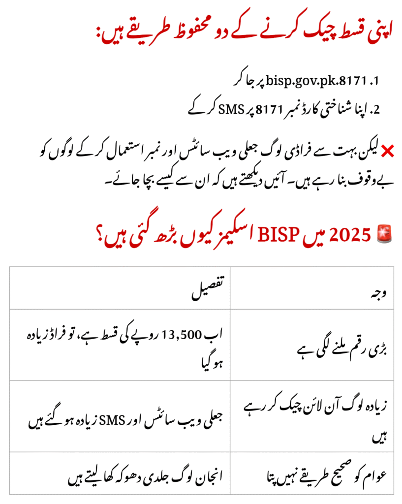 BISP 8171 Payment Scam Alert