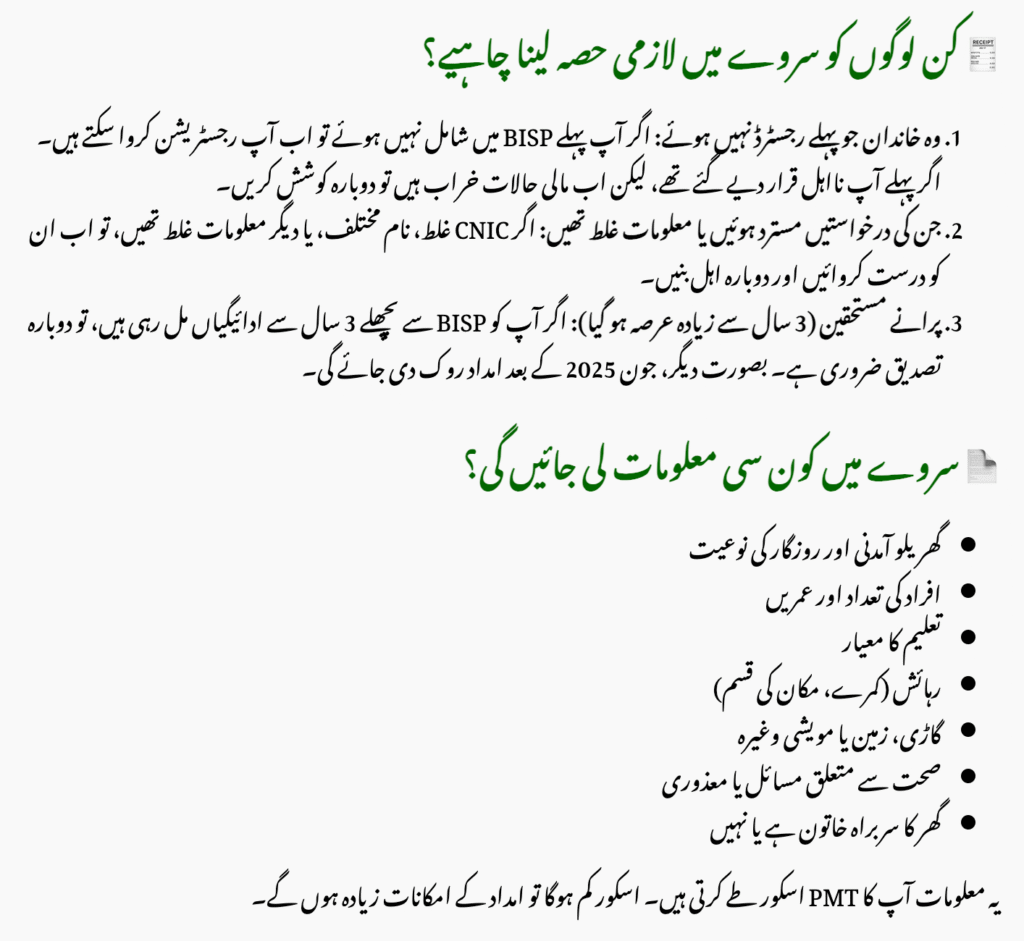 Who Should Participate in the BISP Survey?