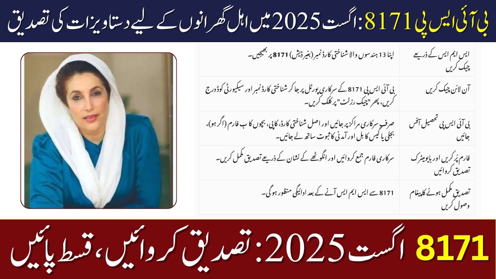 BISP 8171: August 2025 Document Verification for Eligible Families